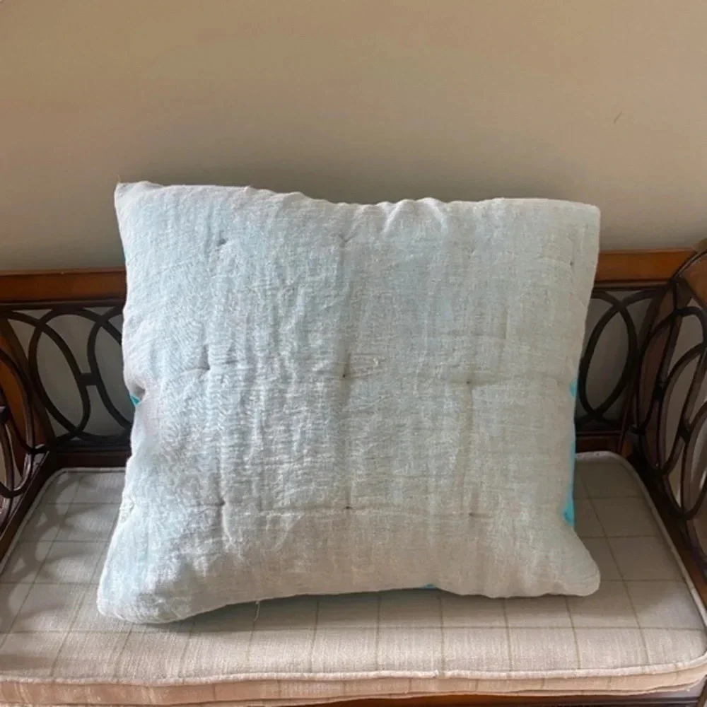 Anthropologie Blue and Grey Euro Sham